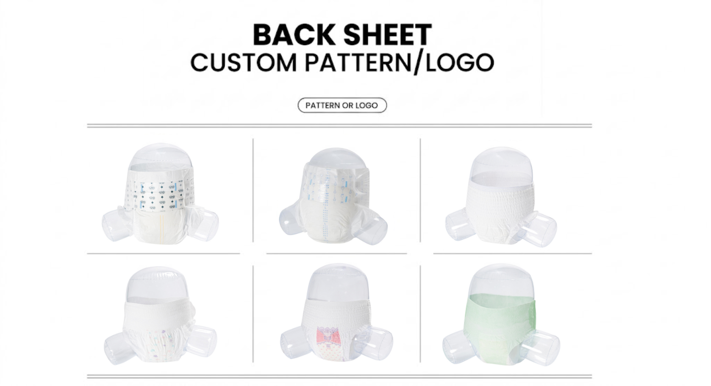 3、OEM backsheet choices of adult diapers 3、OEM backsheet choices of adult diapers