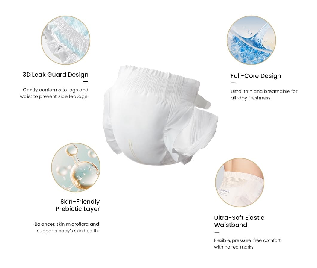Main features of QY12 baby diapers