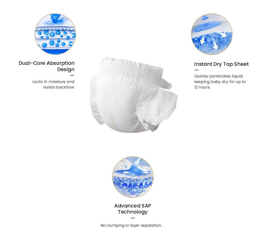 Main features of QY10 baby diapers