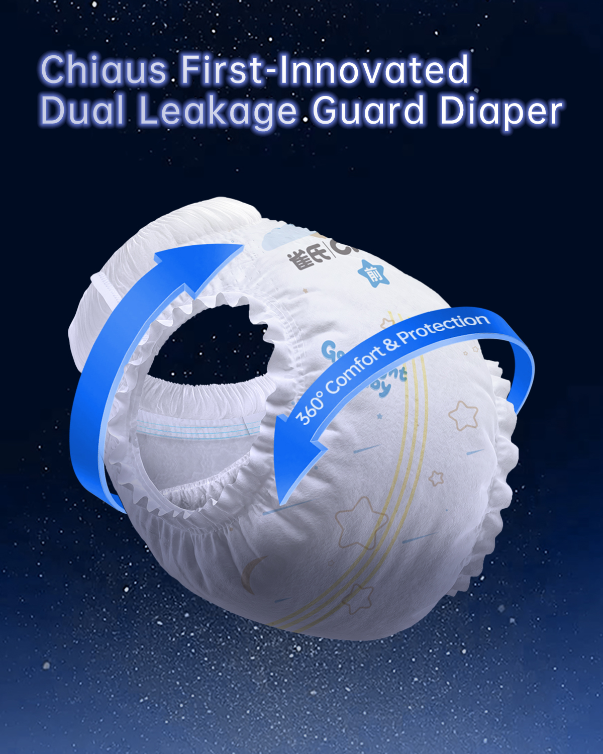 Infant Nighttime Diaper with Anti-back leakage design