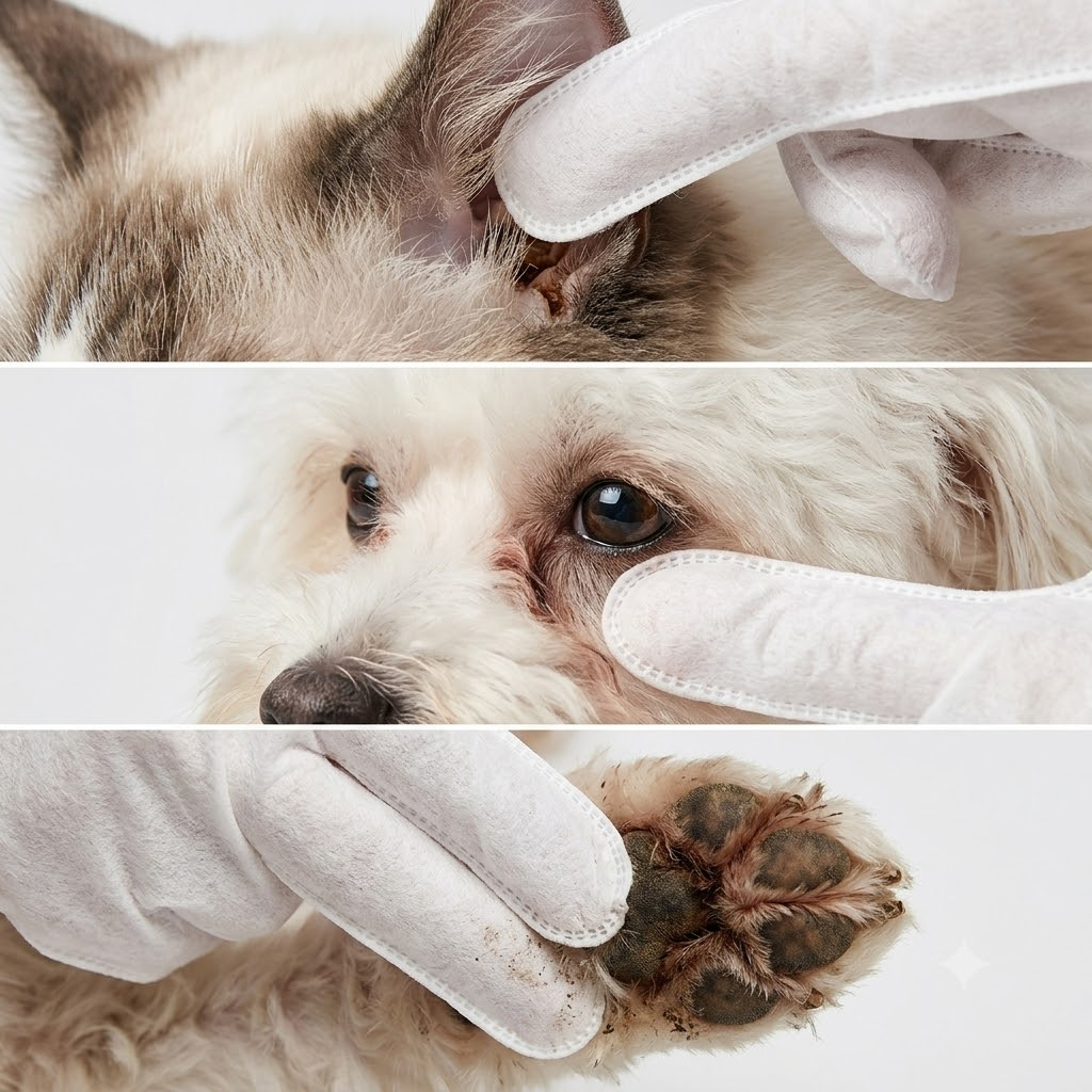 five fingers type wipe gloves for pet details cleaning