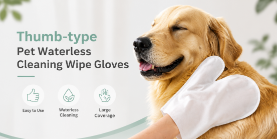 pet thumb-type pet waterless cleaning wipe gloves