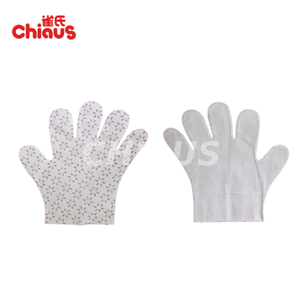 Two-sided Purple Hexagonal pet cleaning wipe gloves
