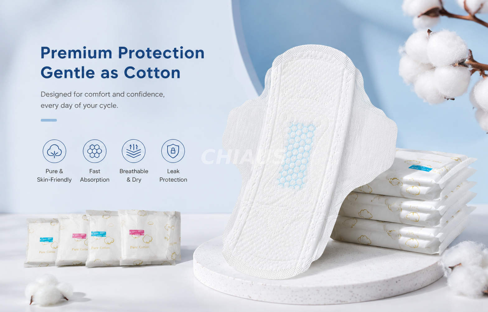 premium Cotton feminine sanitary napkins