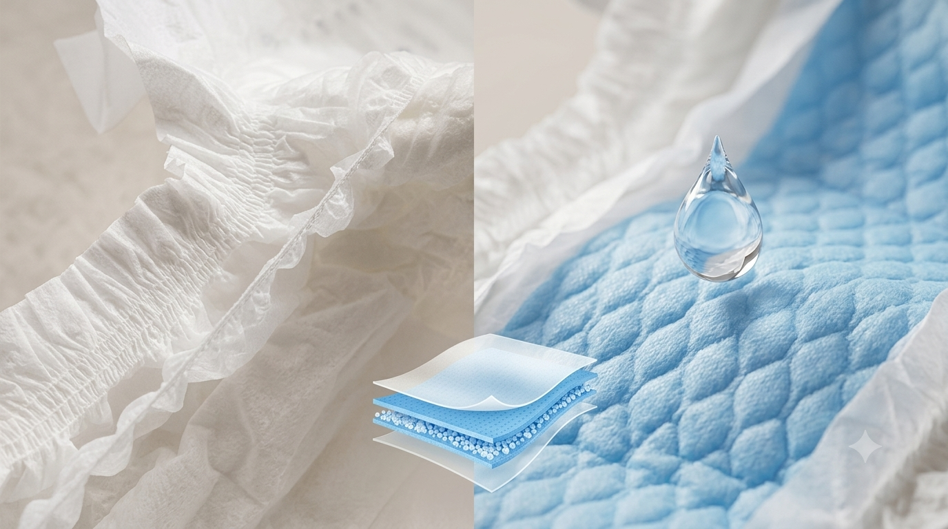Adult Diaper with High Absorbency Topsheet