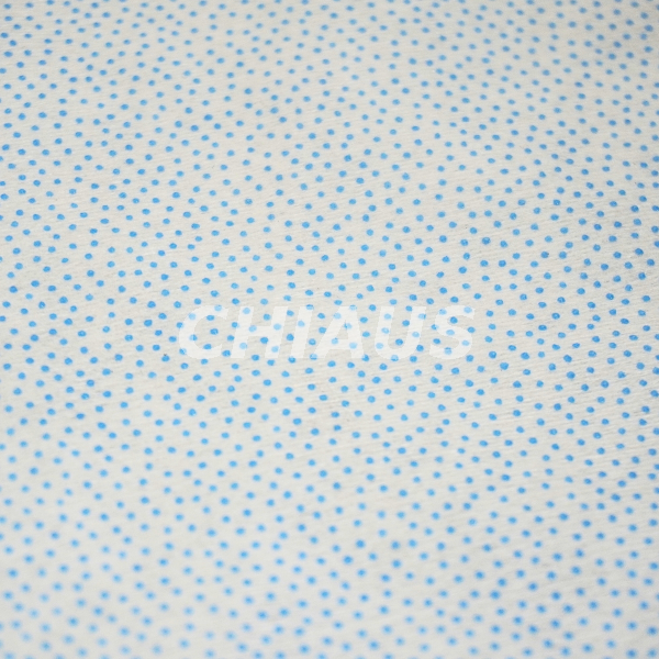 Blue-dot textured surface of pet cleaning wipe glove