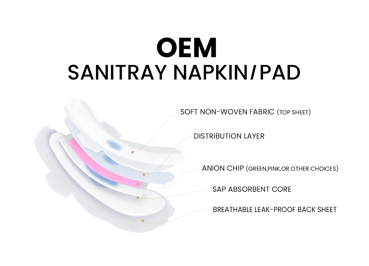 1、the structure of lady pads 1、the structure of lady pads