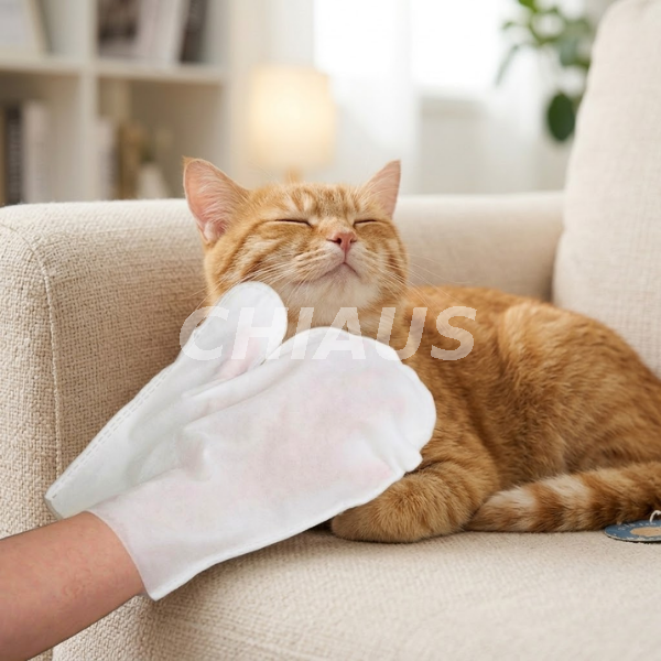 pet wipe glove used for pet daily cleaning